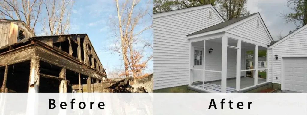 Fire restoration before and after