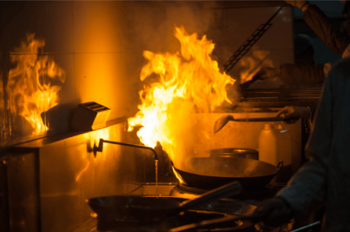 What causes a grease fire